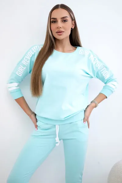 Legínovo Súprava Girl Revolution béžová Farba: Mätová, Veľkosť: UNI