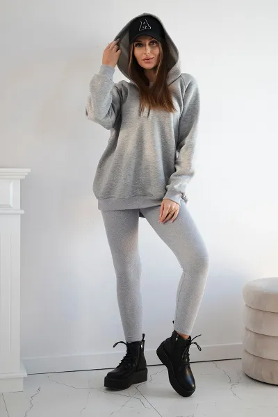 Set of 3-in-1 sweatshirt, top and leggings in gray