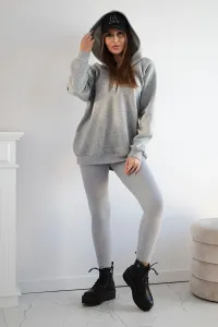 Set of 3-in-1 sweatshirt, top and leggings in gray