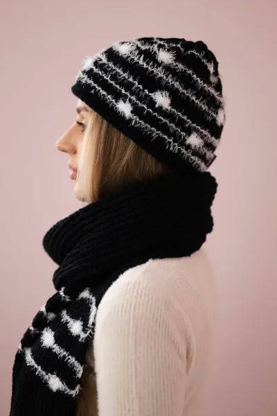Women's set with scarf Anika K304 black