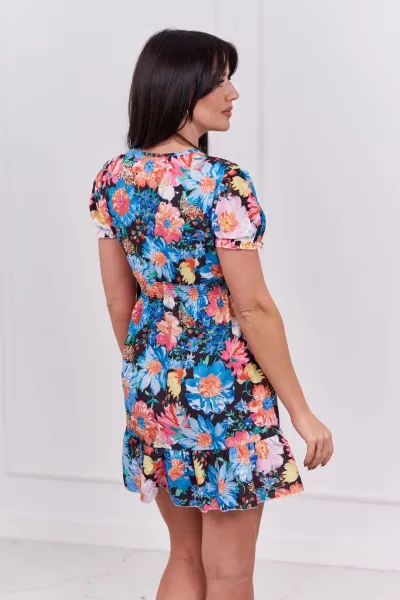 Black floral dress with V-neck