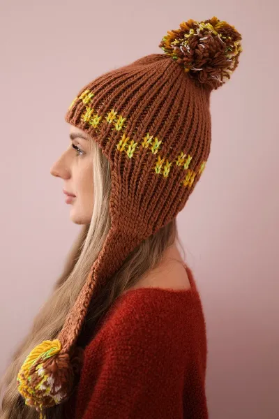 Women's cap with long ears Nadia K321 camel