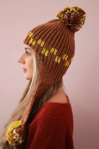 Women's cap with long ears Nadia K321 camel
