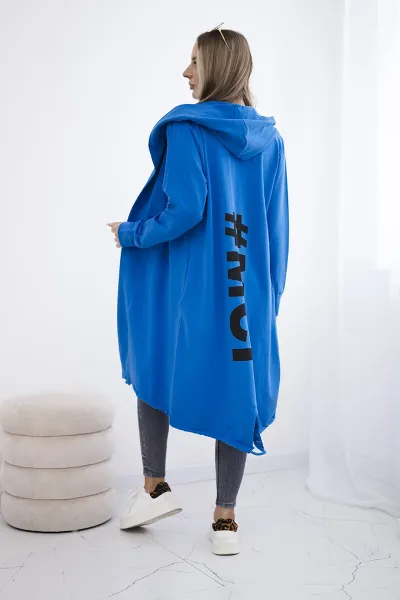 Cardigan with oversize print purple-blue