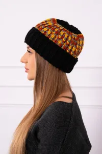 Women's cap Iris K348 black+mustard