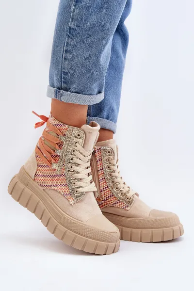 Boto Suene vysoké tenisky, beige eleamia