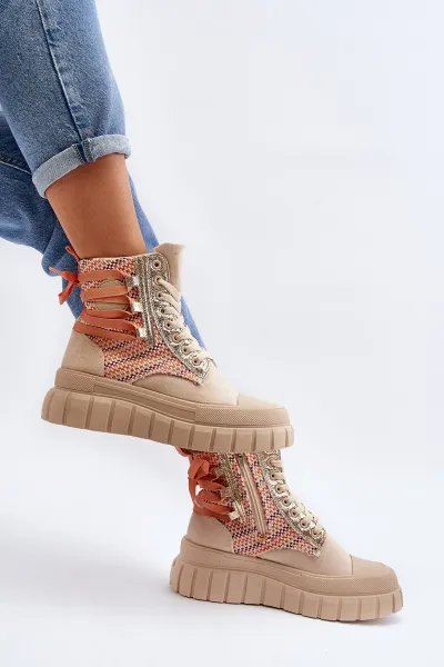 Boto Suene vysoké tenisky, beige eleamia