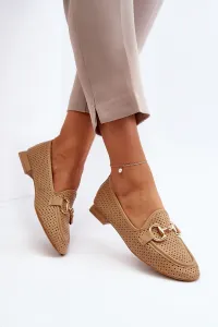 FJ1 Dámske mokasíny na plochej päte s ozdobou Camel Iluvana