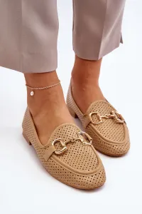 FJ1 Dámske mokasíny na plochej päte s ozdobou Camel Iluvana