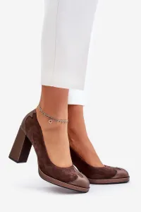 Semišové Topánky Na Podpätku Hnedé Laura Messi 2702