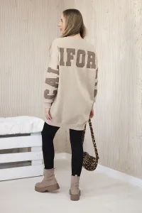 Insulated sweatshirt with California logo light beige