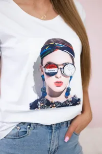 Women's graphic blouse white