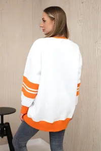 Malibu insulated sweatshirt white + orange