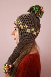 Women's cap with long ears Nadia K321 cappuccino
