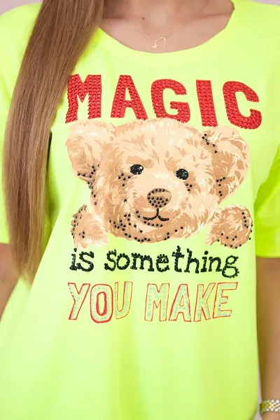 Blouse with Magic yellow neon print