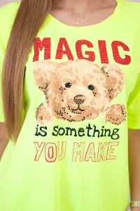 Blouse with Magic yellow neon print