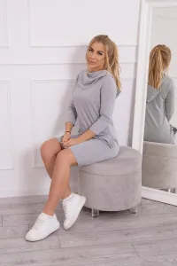 Dress with hood and pockets gray