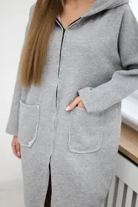 Insulated sweatshirt with a longer back in gray color