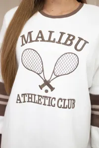 Malibu insulated sweatshirt ecru+mocca