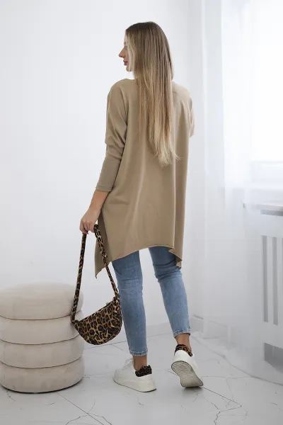 Oversize blouse with rainbow camel print