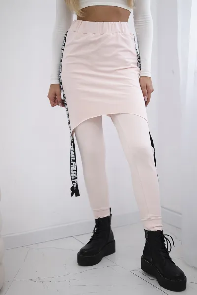 Pants/suit with selfie lettering powder pink