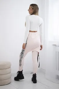 Pants/suit with selfie lettering powder pink