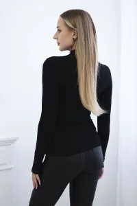 Knitted blouse with silver zirconia pattern black