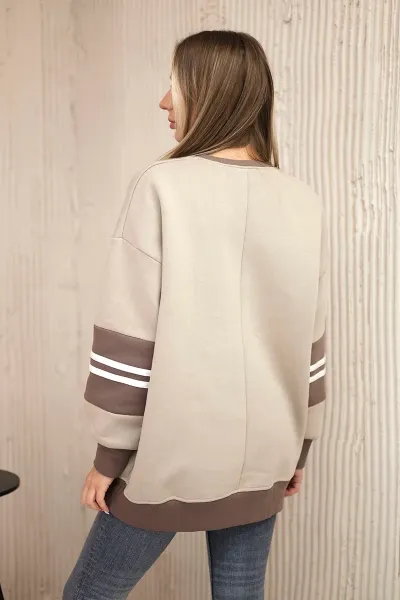 Malibu insulated sweatshirt dark beige + mocca