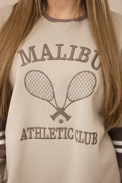 Malibu insulated sweatshirt dark beige + mocca