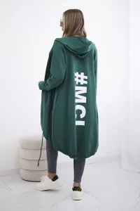 Cardigan with oversize print green