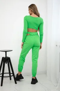Complete with green neon blouse top