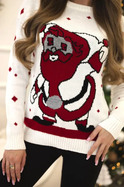 Sweater with Santa Claus ecru