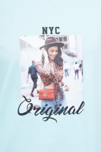 Blouse with Original mint print