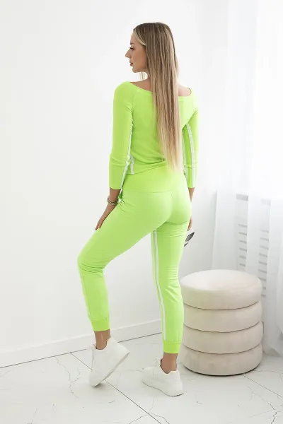 Set with double green neon stripe