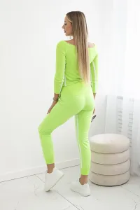 Set with double green neon stripe