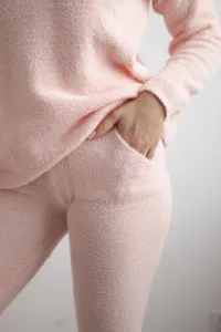 Two-piece powder pink alpaca sweater set