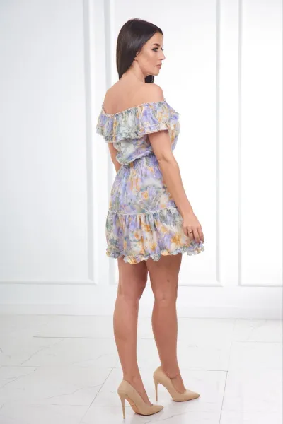 Green floral dress above the shoulder