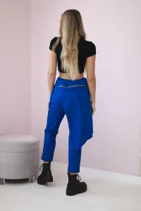 Punto Milano winter pants with decorative zip cornflower blue