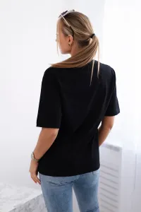 Cotton blouse with black heart print
