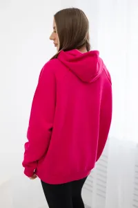 Cotton insulated hoodie in fuchsia