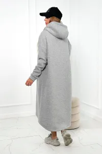 Insulated dress with a hood in gray color