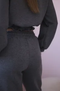 Insulated set with short sweatshirt made of graphite