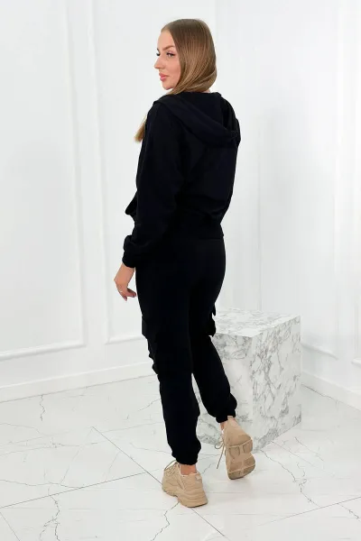 Set 3in1 sweatshirt + top + pants black