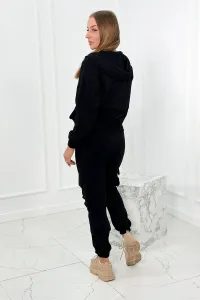 Set 3in1 sweatshirt + top + pants black