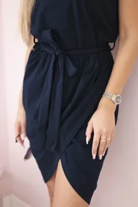 Tied dress with a clutch bottom navy blue