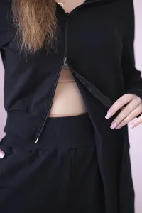 Set of sweatshirt with long side in black color