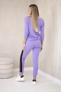Set with a panther motif purple