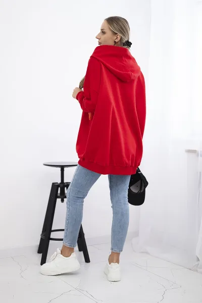 Insulated sweatshirt with a red strawberry motif