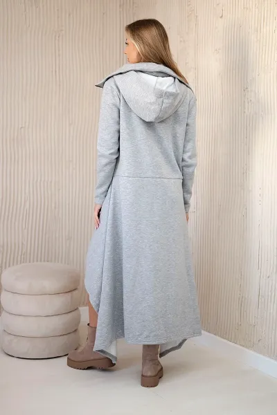 Insulated dress with longer sides in gray color