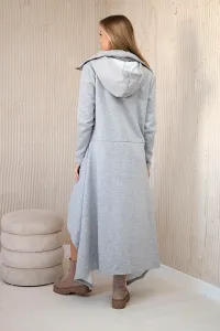 Insulated dress with longer sides in gray color